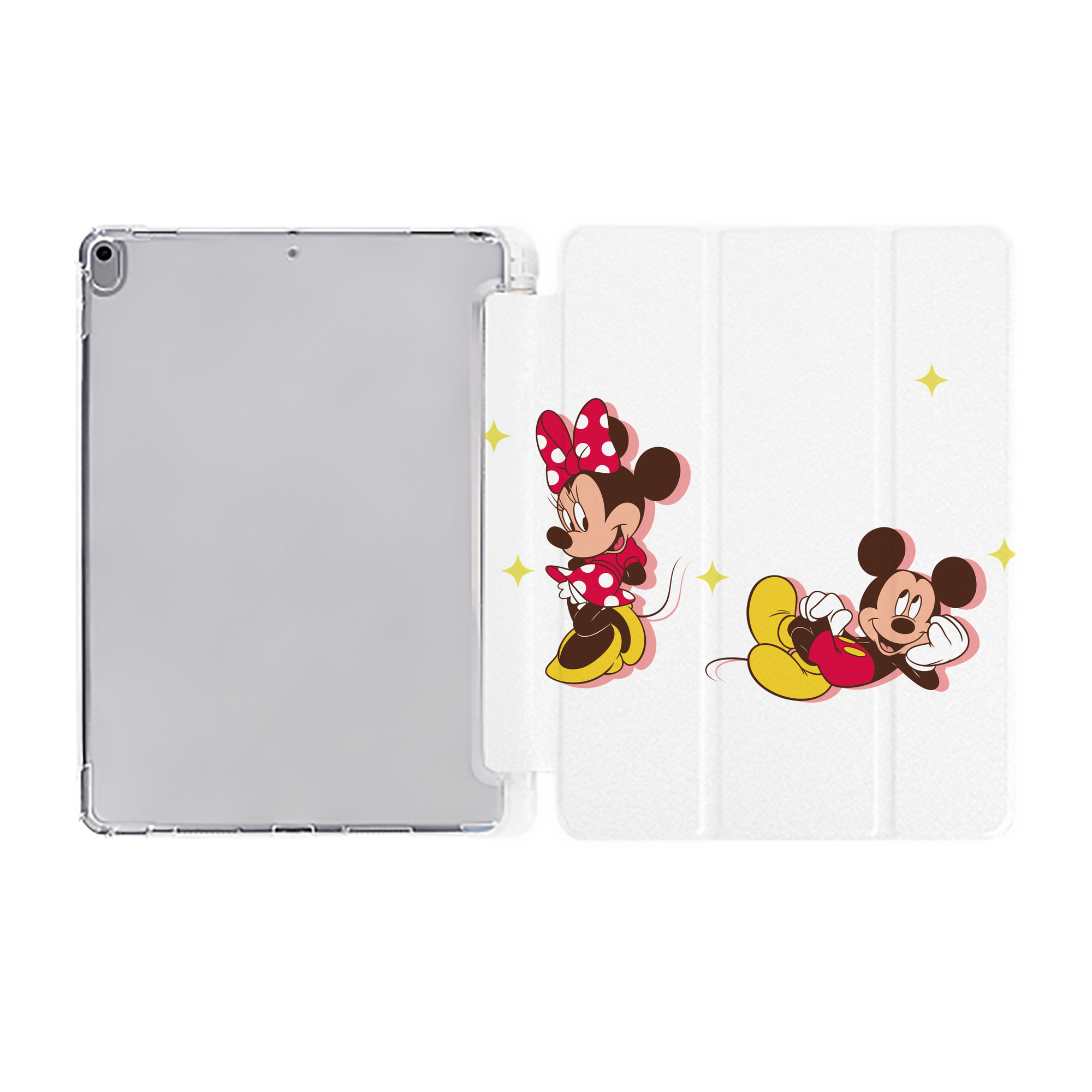 （画像用） ミッキーマウス Mickey Mouse IPad ケース ペン収納付き 三つ折りスタンド PUレザー×シリコン 対応機種9.5/10.5/10.9インチ